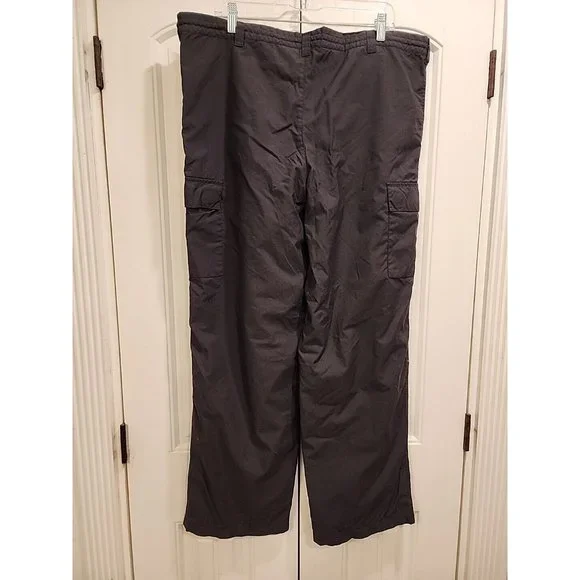 Nike Cargo Pants Mens L Mesh Lined Black Tag Red Swoosh Blue Swoosh Leg Y2k Vntg